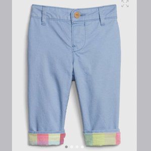 5 for $10 Light blue plaid-lined khaki pant baby boy 18-24m